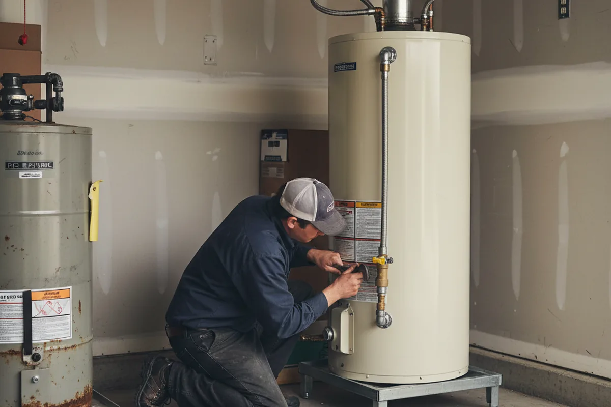 Water heater and shutoff valve replacement in Woburn